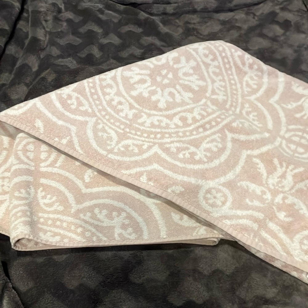 Restoration Hardware Cream and grey ish/ lavenderTowel